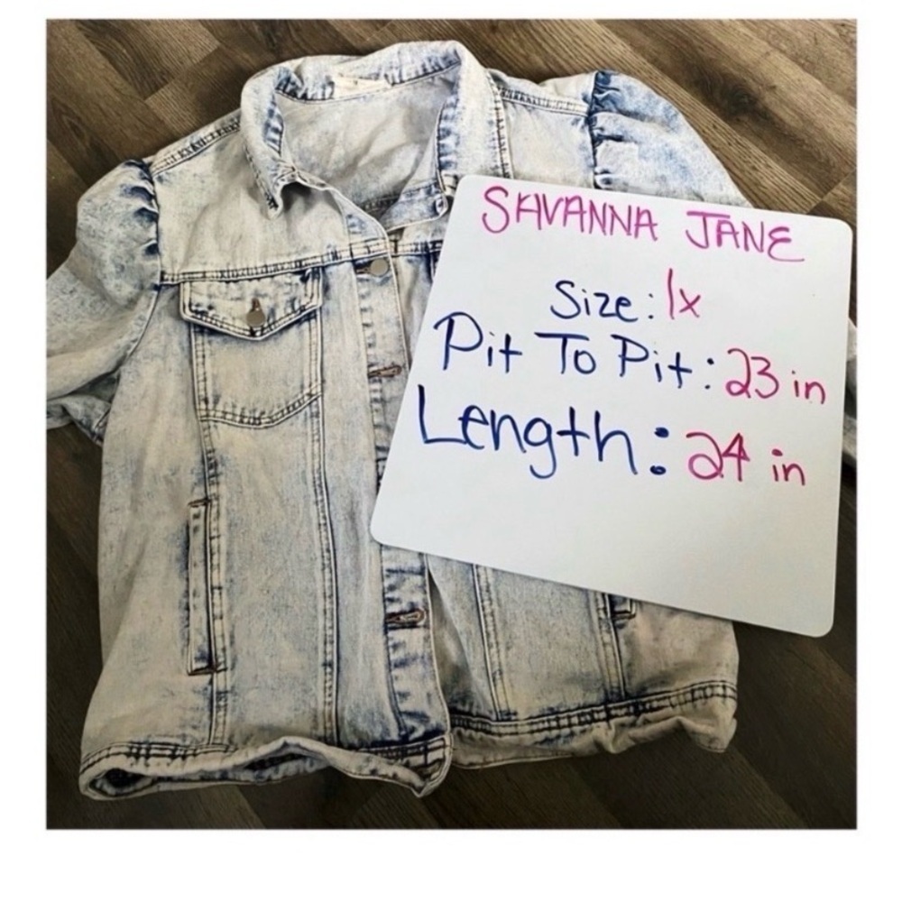 SAVANNA JANE Blue Crop Boho Jean Jacket - Picture 9 of 10